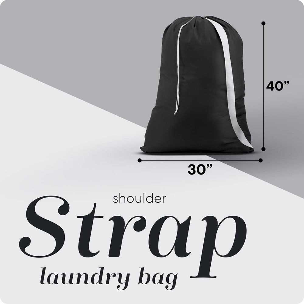 Handy Laundry Bag Shoulder Strap Extra Large - Drawstring Locking Closure, Durab