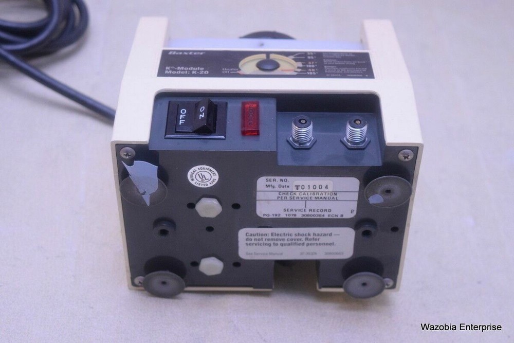BAXTER K MODULE MODEL K-20 HYPERTHERMIA WARMING UNIT