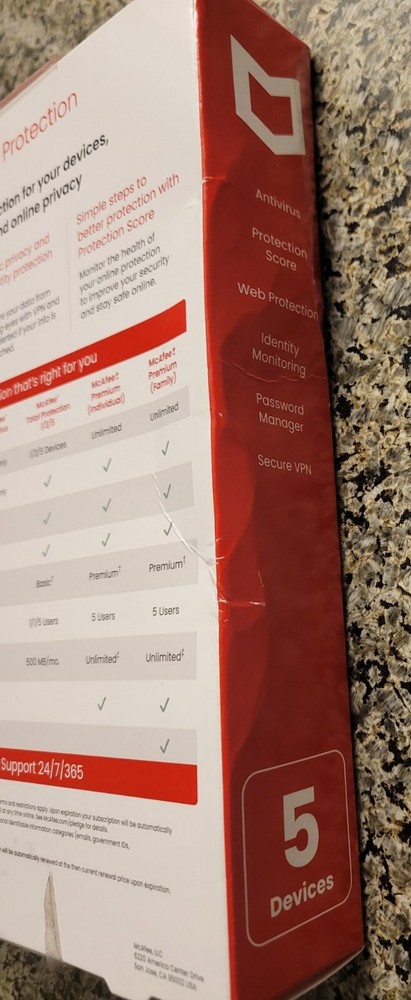 McAfee Total Protection for 5 Users Windows/Mac/Android/iOS/ChromeOS Product Key