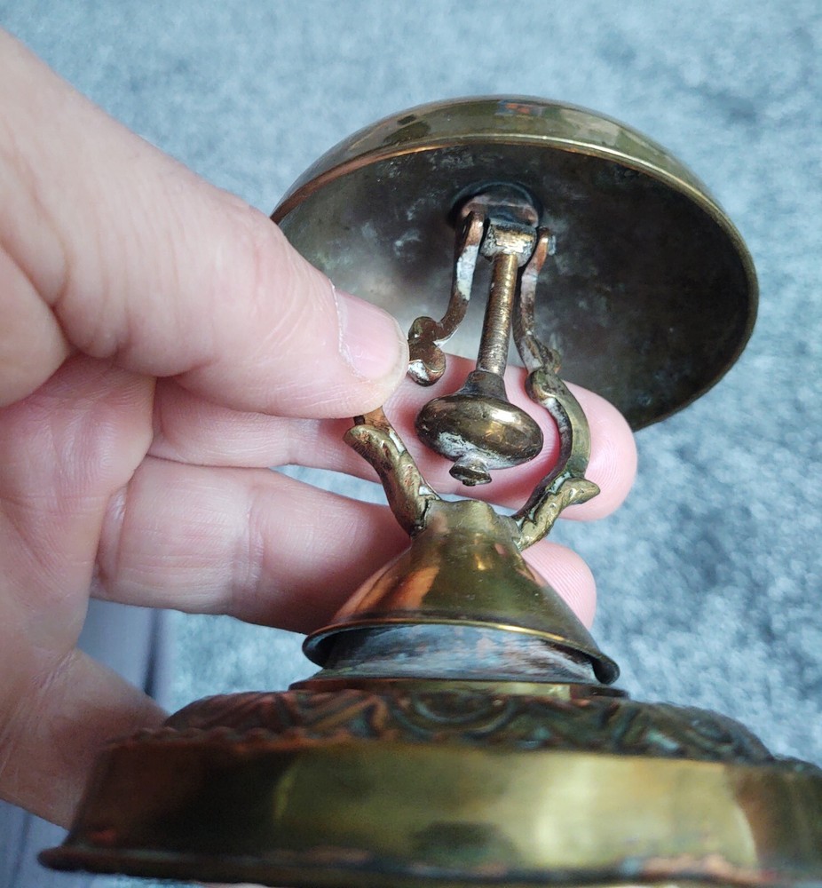 Antique Victorian Brass Desk Top Bell Wobbly