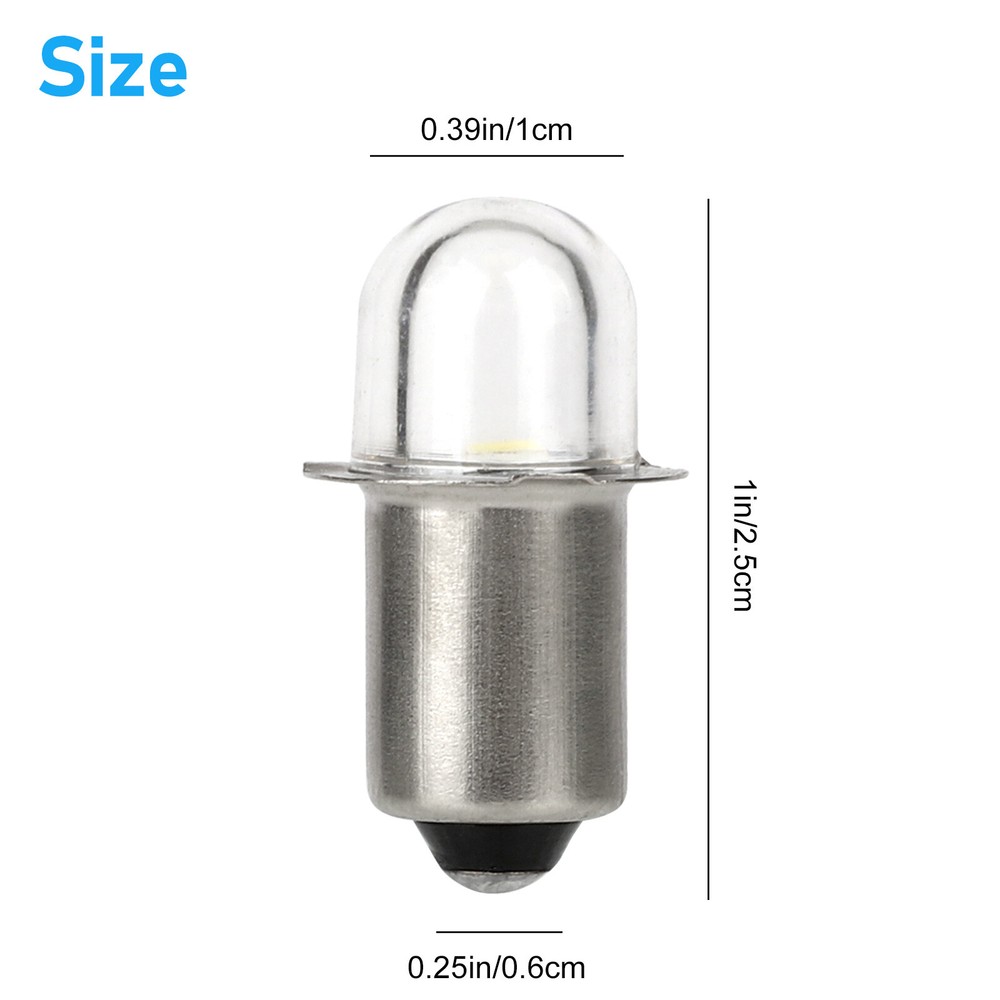 6Pcs P13.5S LED Flashlight Lights Torch Bulbs Upgrade DC 3V Replace White Lamp