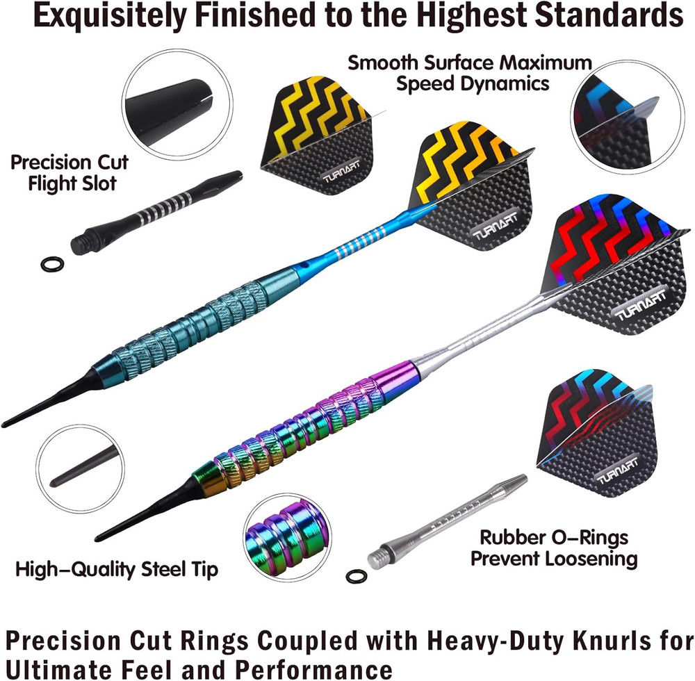 Darts Plastic Tip - Professional Soft Tip Darts Set for Electronic Dartboard 12