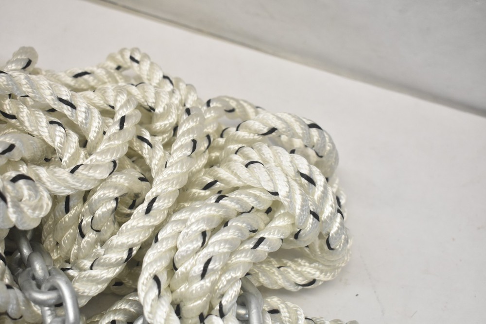 100' Nylon 3 Strand Rope Windlass Anchor Rode Rope/Chain Combination 1/2"