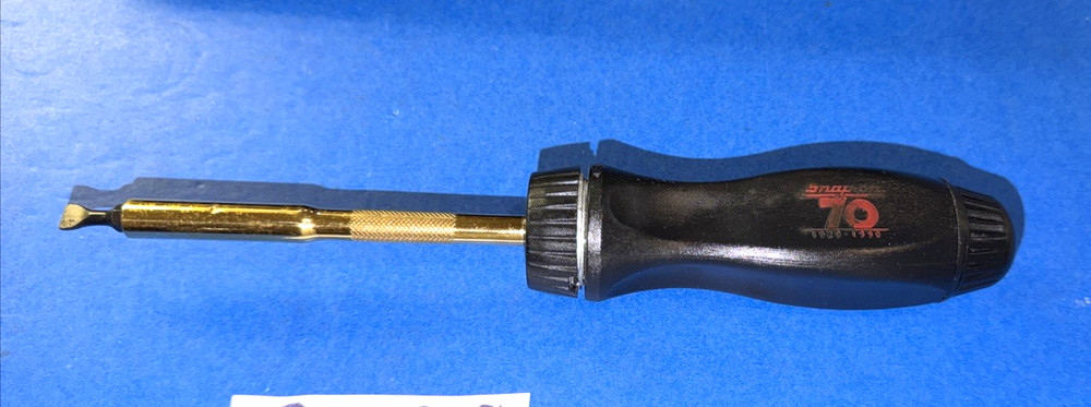 SNAP-ON TOOLS 70 ANNIVERSARY RATCHETING SCREWDRIVER BLACK HANDLE WITH BOX