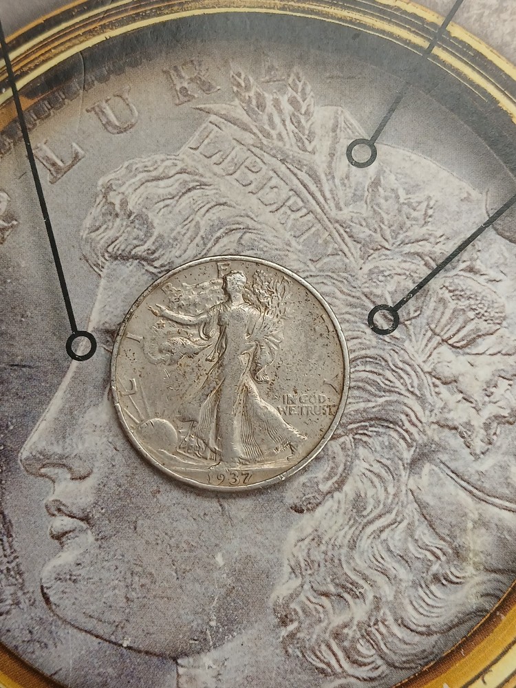 Silver 90% 1937 P Walking Liberty Half Dollar T-342