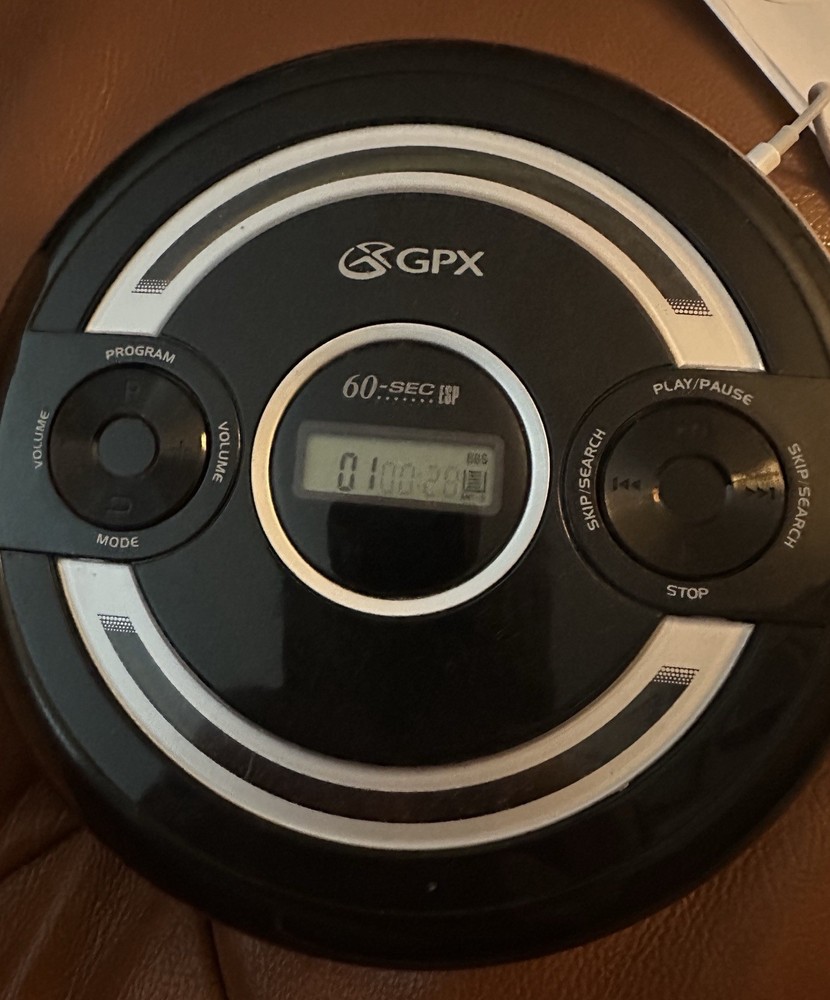 GPX Portable Personal Compact Disc Player Model PC308B - Tested & Working