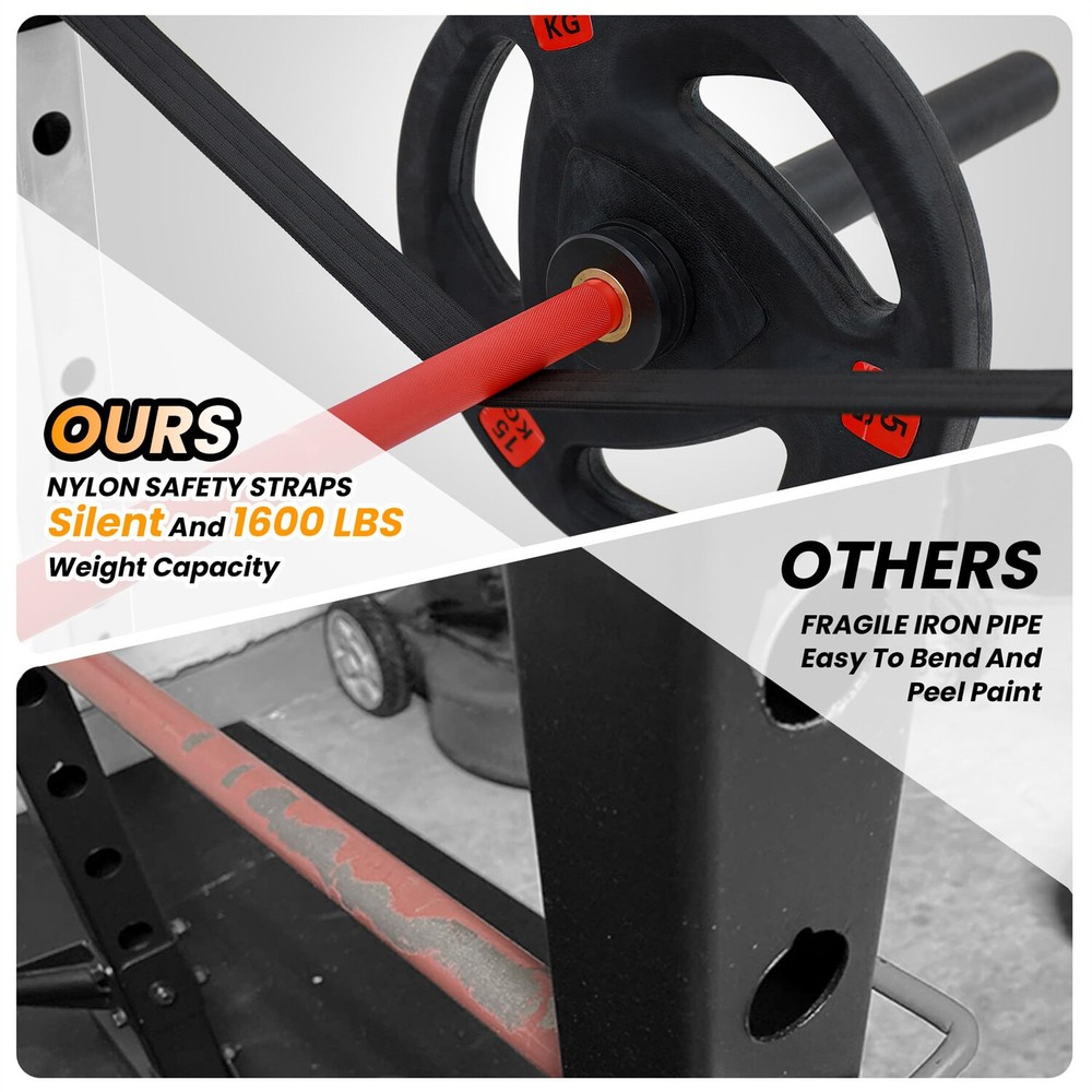 🔥Power Cage Multi-Functional Power Rack with Cable Pulley System and J-Hooks T