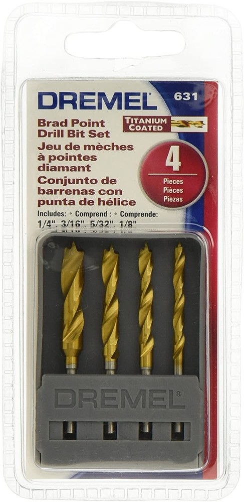 Dremel Genuine OEM Replacement Brad Point Bits (4 Pieces) - 631