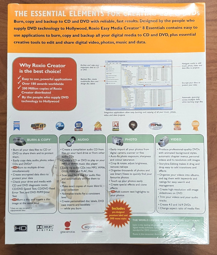 Roxio Easy Media Creator 8 New Sealed For Windows