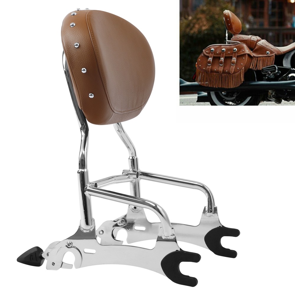 Chrome Sissy Bar + Mount Spools Fit For Indian Chief Classic 2014-2018 2016 2017