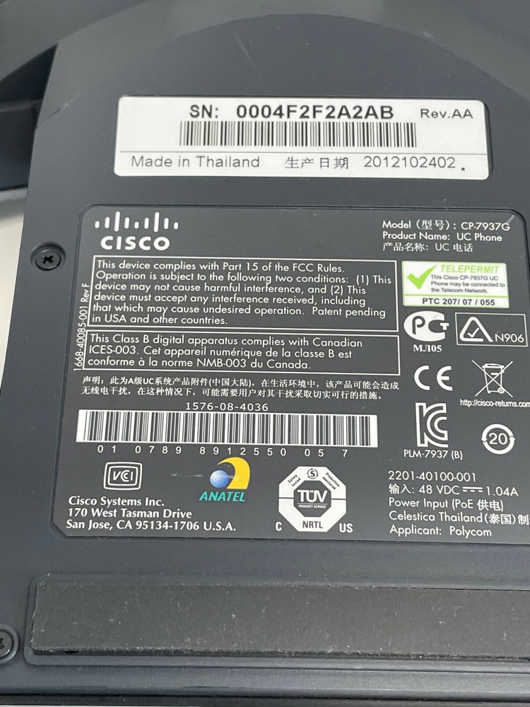 A24: CISCO / POLYCOM 7937, Cisco IP Conference Station