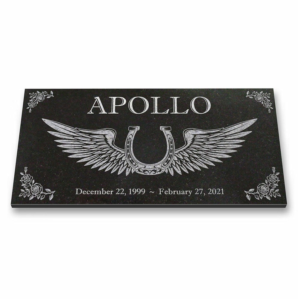 Personalized Horse Memorial - Granite Pet Memorial - 6x12 - Apollo