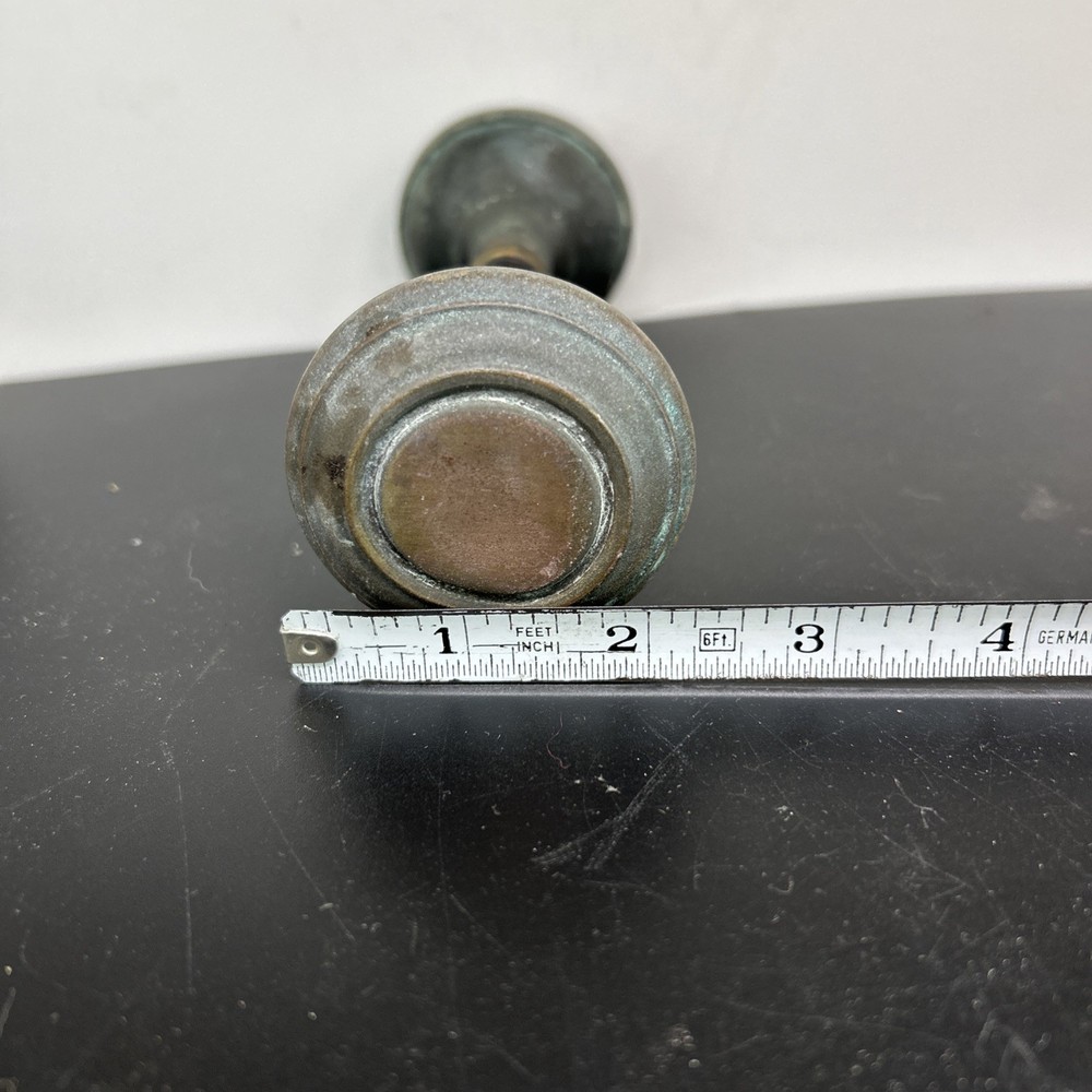 Vintage Solid Brass Door Knob With Spindle Classic Round Style