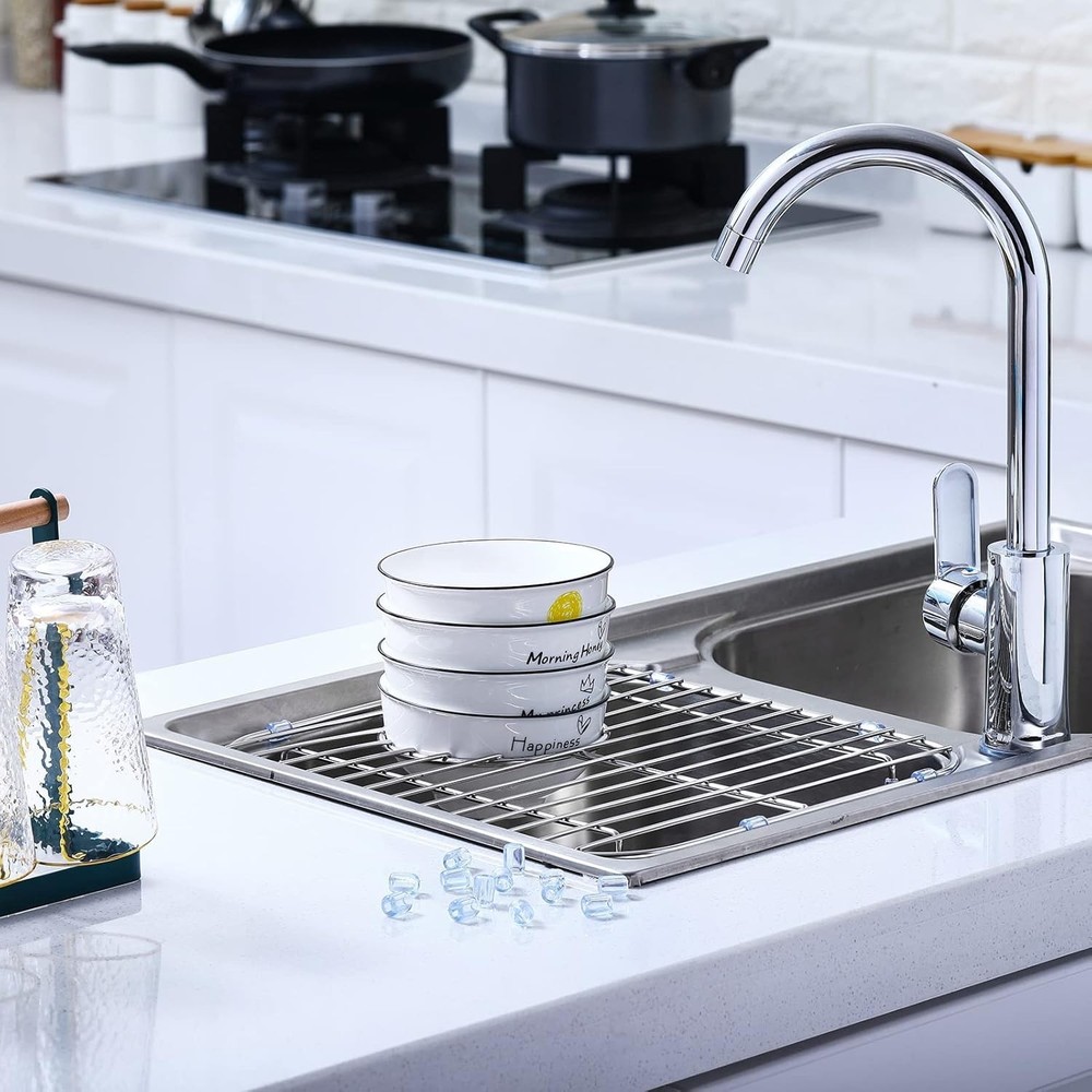 Chunful 60 Packs Kitchen Sink Rack Feet Rubber for Grid Clear