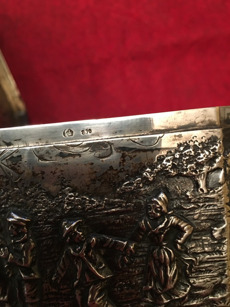 Antique .800 Silver Repousse Dutch/German Trinket Box