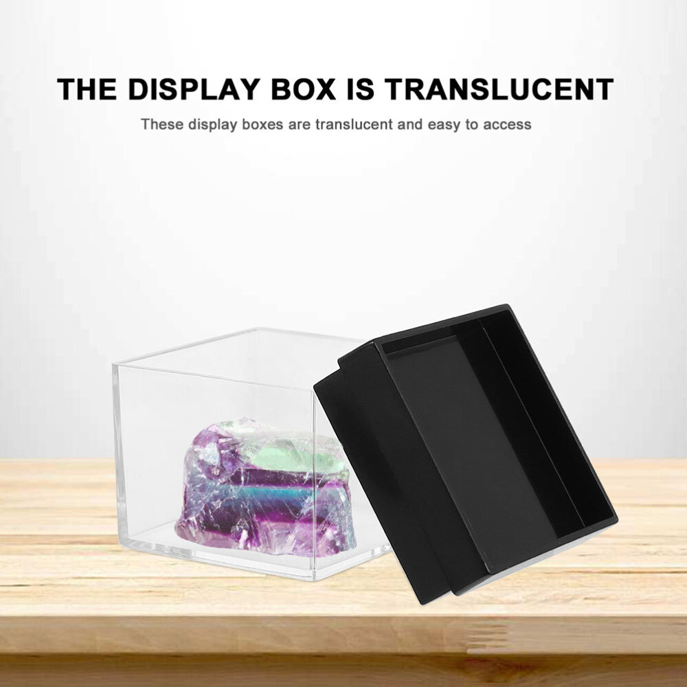 12pcs Plastic Square Box Mineral Specimen Collection Box Storage Box Transparent