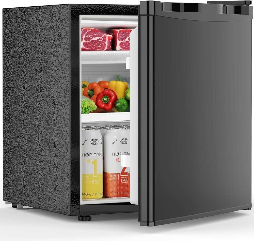1.6 Cu.ft Mini Fridge with Freezer, Compact Single Reversible Door Refrigerator