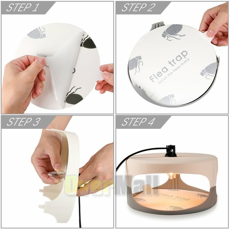5Packs Disposable Flea Trap Sticker Sticky Flea Control Refill Flea Glue Discs