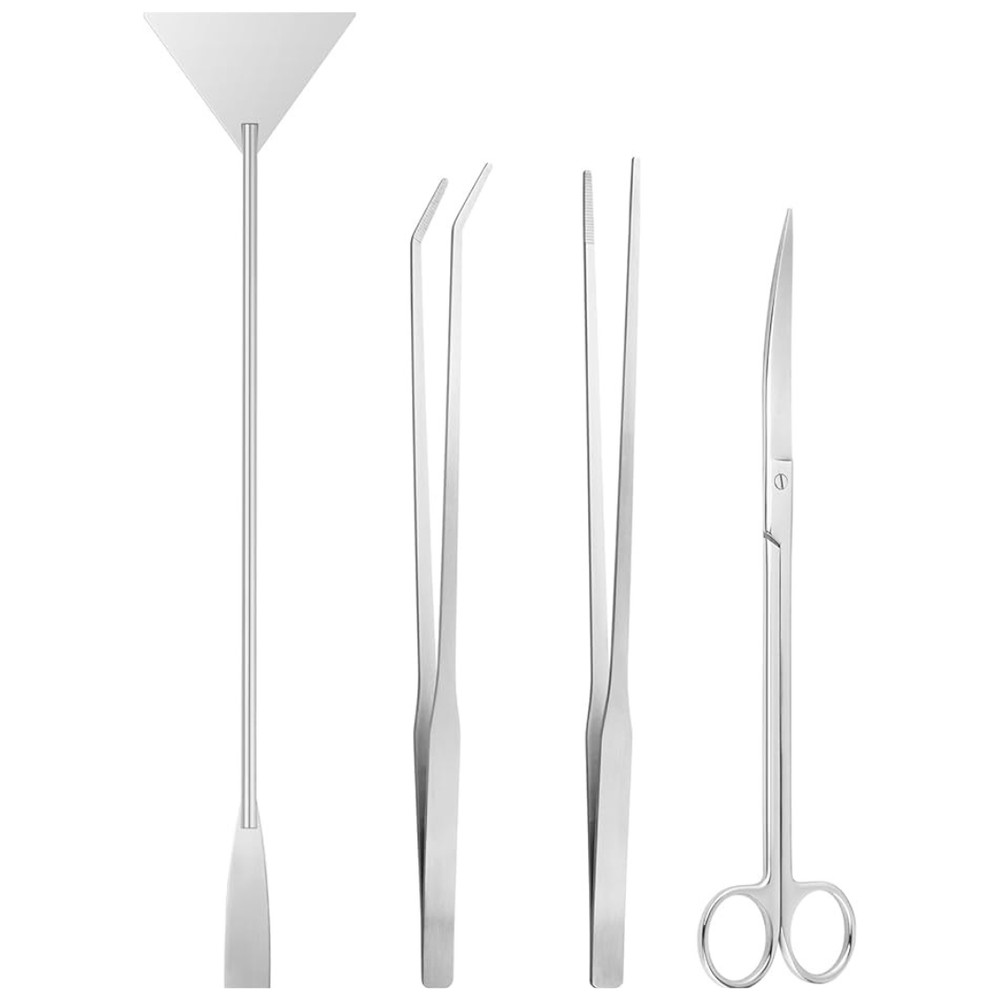 Aquascaping Aquarium Tools Kit 4Pcs Tweezers Scissors Algae Scraper