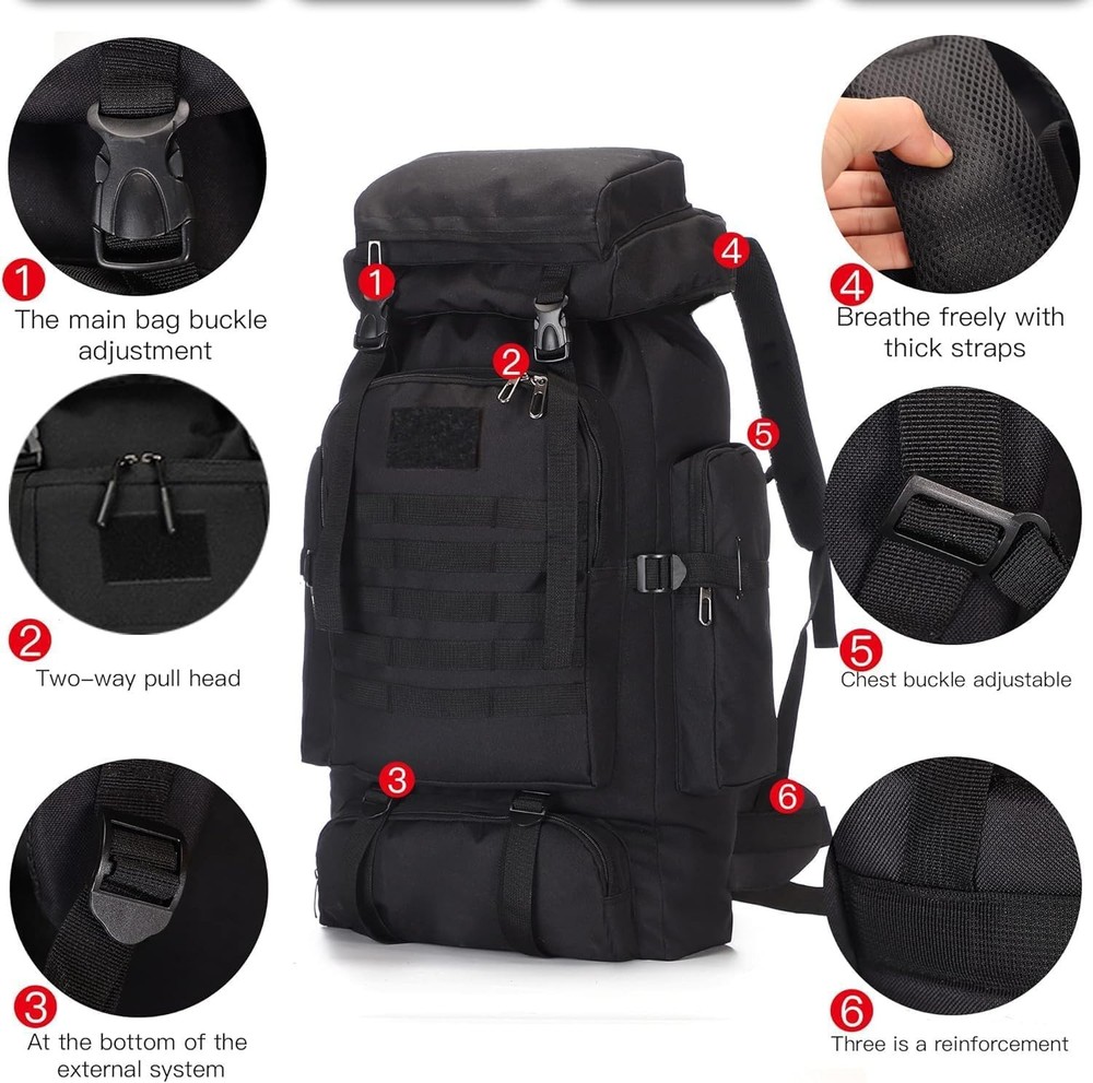 100L Hiking Backpack Men Large Waterproof Camping Lightweight...