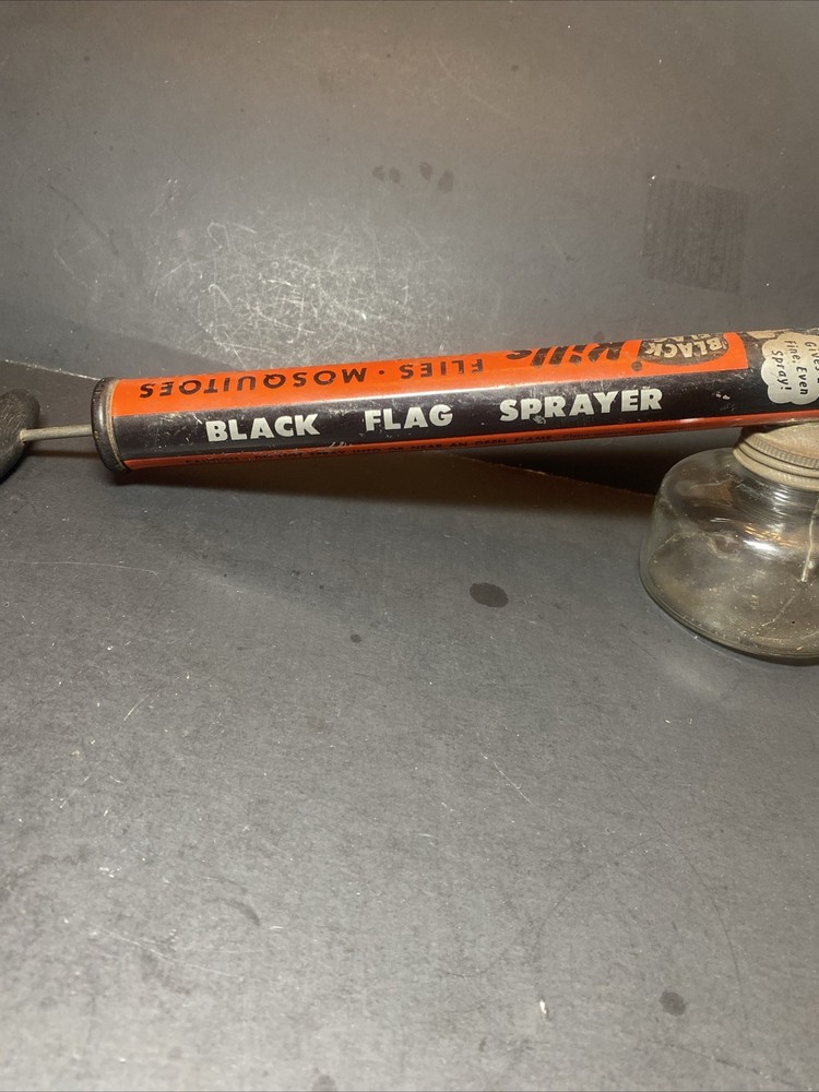 Vintage Black Flag Bug Sprayer With Glass