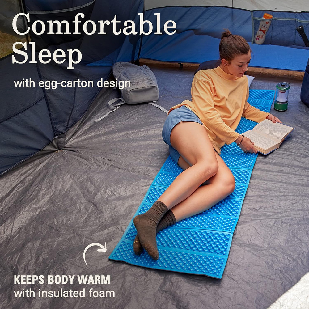 River Rest Lightweight Sleeping Pad, Comfortable Egg-Carton Design & Insulating