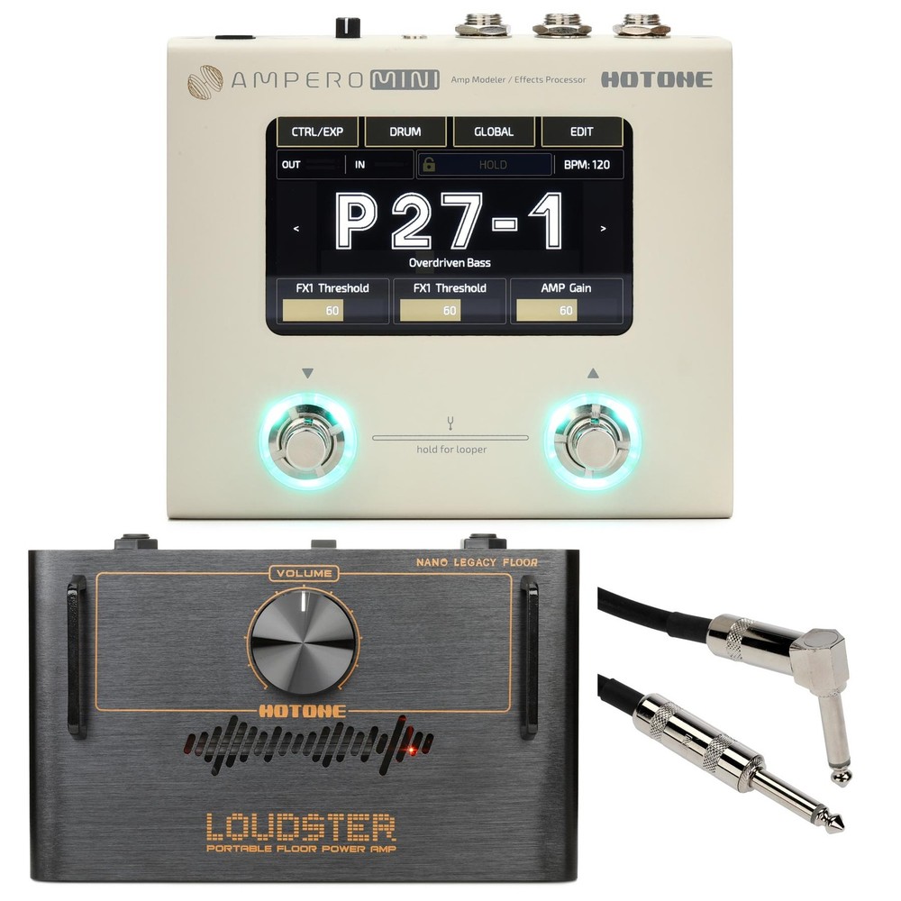 Hotone Ampero Mini Amp Modeler/Effects Processor with Power Amplifier Pedal -
