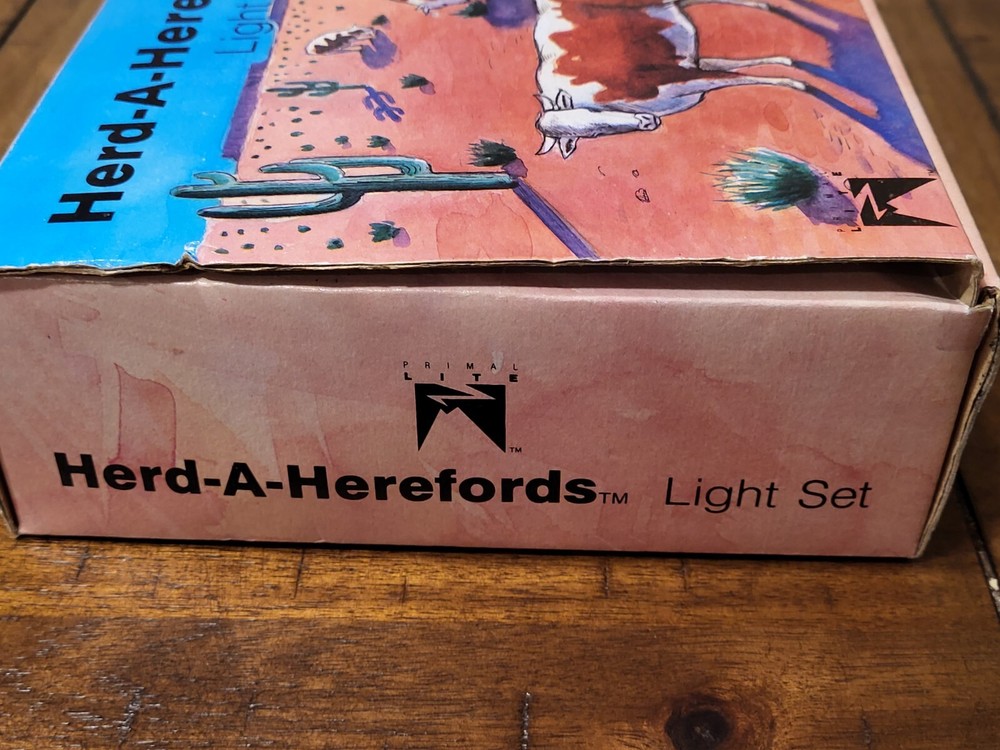 Light Set, Herd Pf Herefords Cows Primal Lite 1989 Vintage