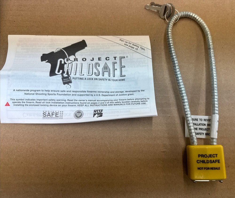 Project Childsafe Gun Lock - Cable Trigger + 2 Keys + Instructions