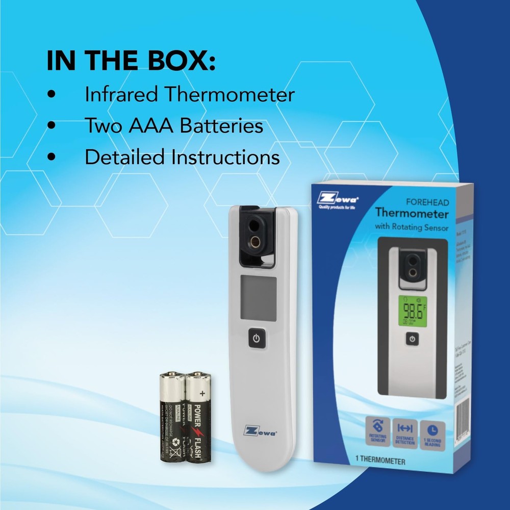 4-Way Rotating Infrared Thermometer | Forehead Non-Touch Technology | Fast 1-...