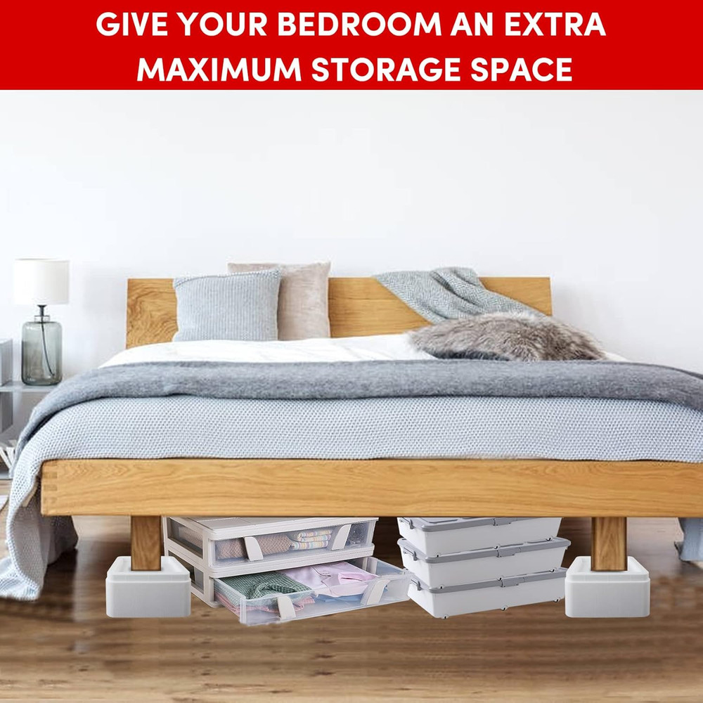 Oversized Bed Risers Heavy Duty Stackable 4 Pack, Furniture Risers for Sofas 3 I