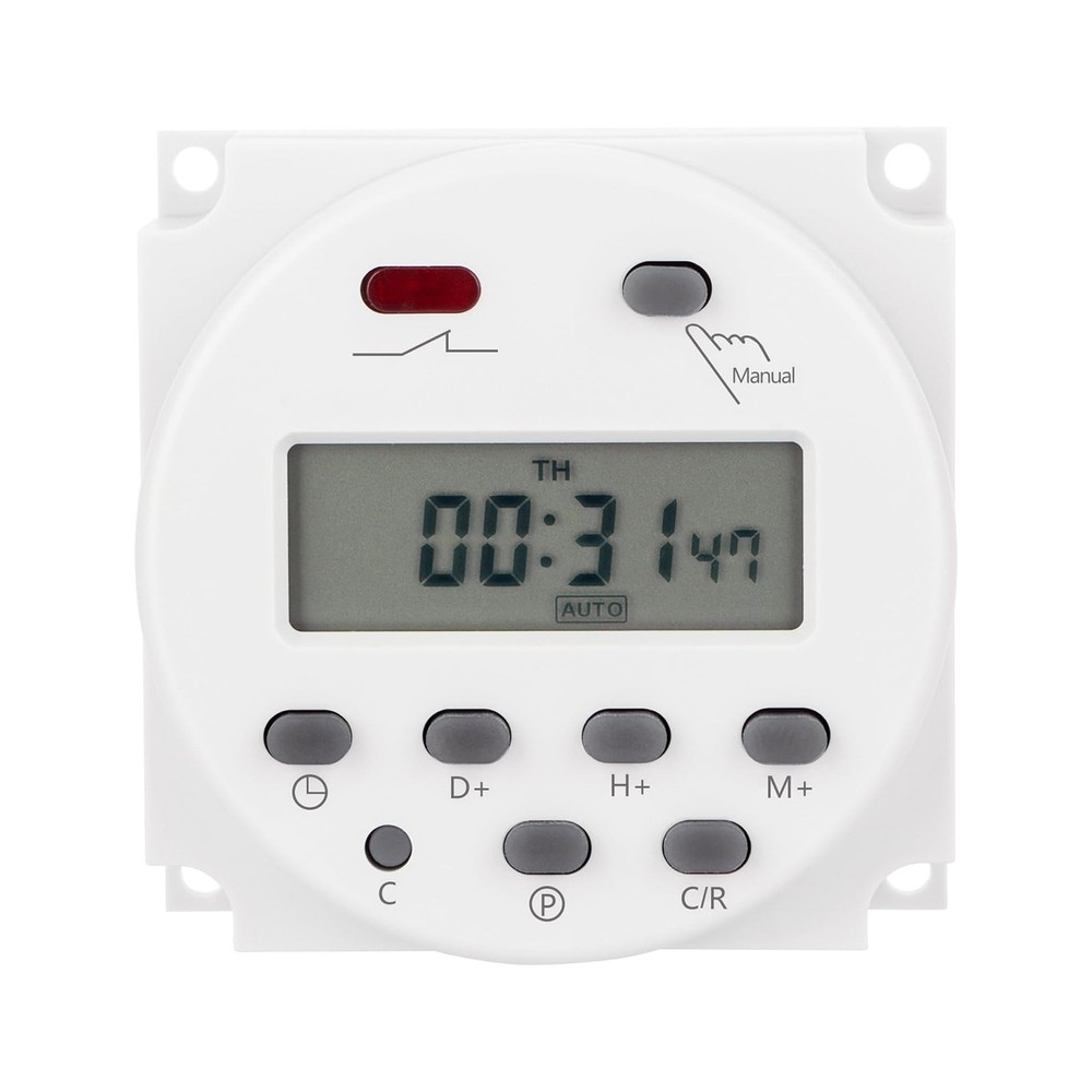 DC 12V Digital LCD Weekly Programmable Timer For Relay Switch 16A 17 Programs
