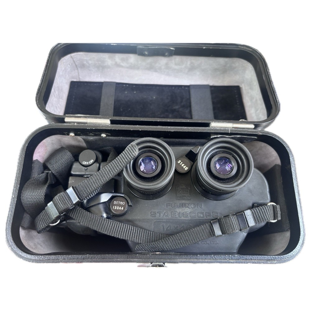 Fujinon Stabiscope 14x40 Image-Stabilized Binoculars WORKS Original Case & Strap