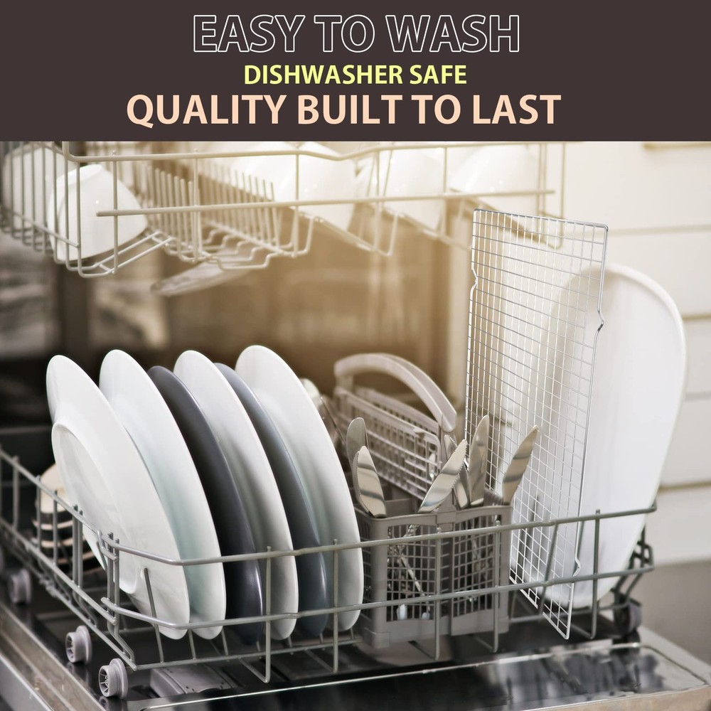 Cooling Rack 2-Pack, 16X10 Inches, Thick Wire Baking Rack for Cooking, Silver
