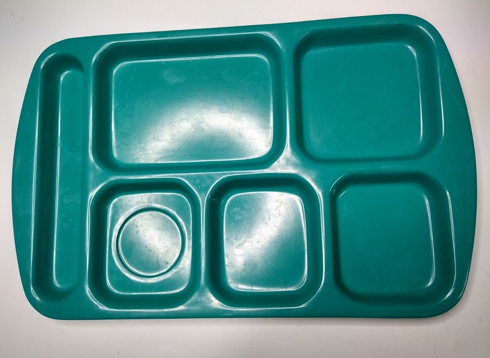 G.E.T TR-151 Melamine 6 compartment Cafeteria School Lunch Tray Teal Stackable