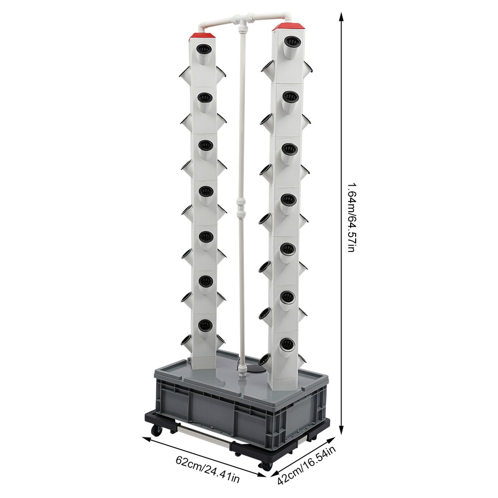 Vertical 56-Pots Hydroponics Tower Set Hydroponic Growing System Home Gardening