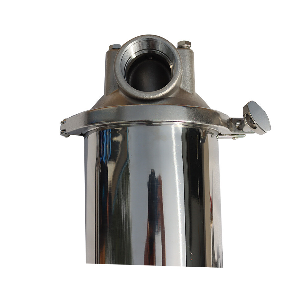 Stainless Steel Heavy-Duty Filter Housing with Bracket & Drain Valve 1.5"NPT
