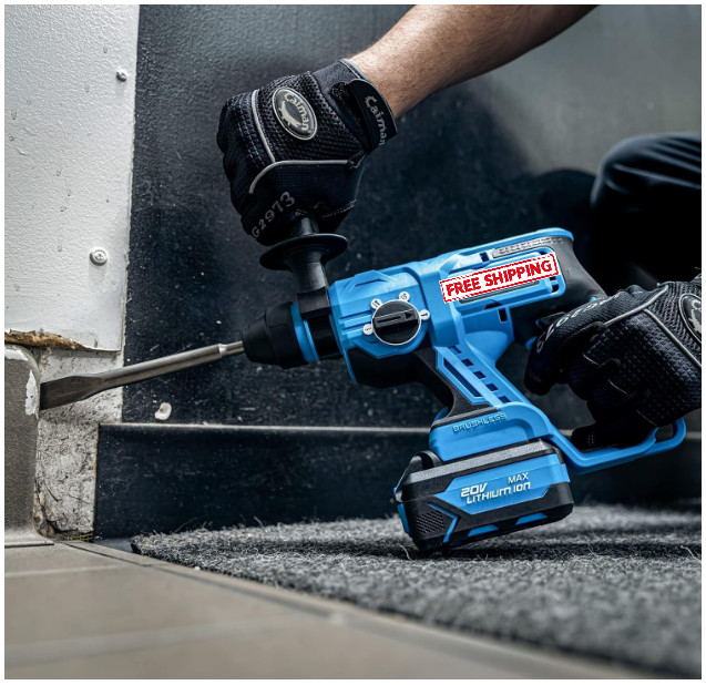 Cordless Rotary Hammer Drill, Includes 20-Volt Li-ion Rechargeable Battery