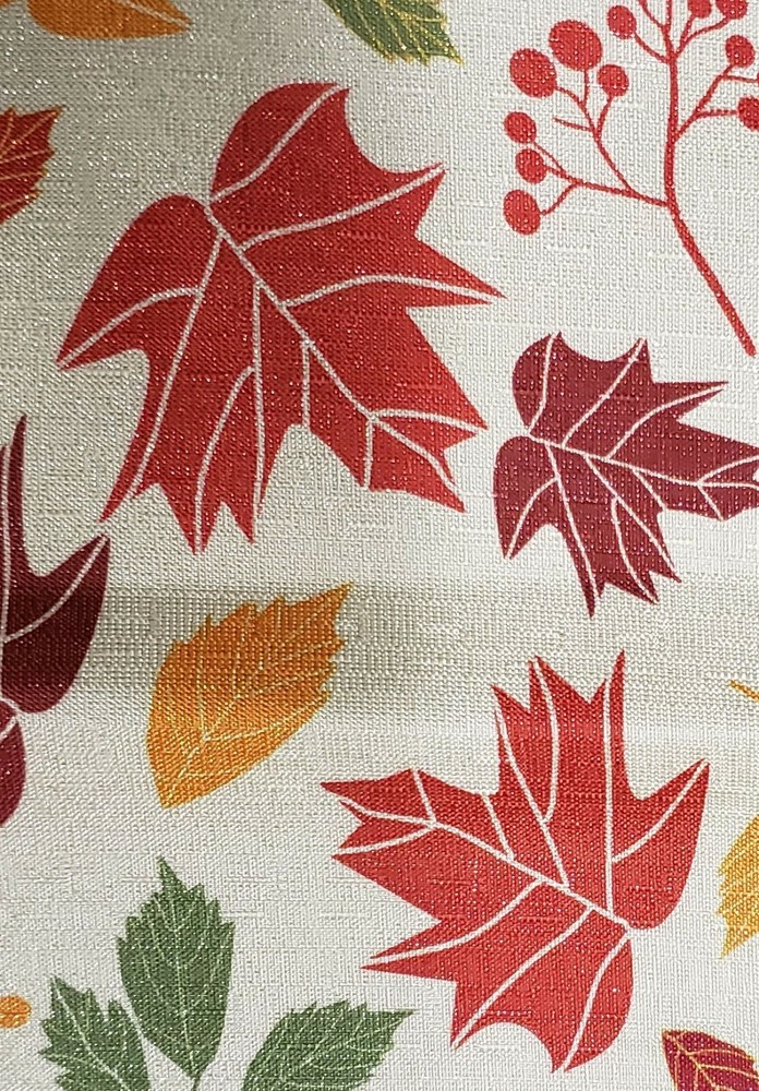 Long Fabric Table Runner,14" x 72", HELLO FALL, COLORFUL LEAVES, M Style
