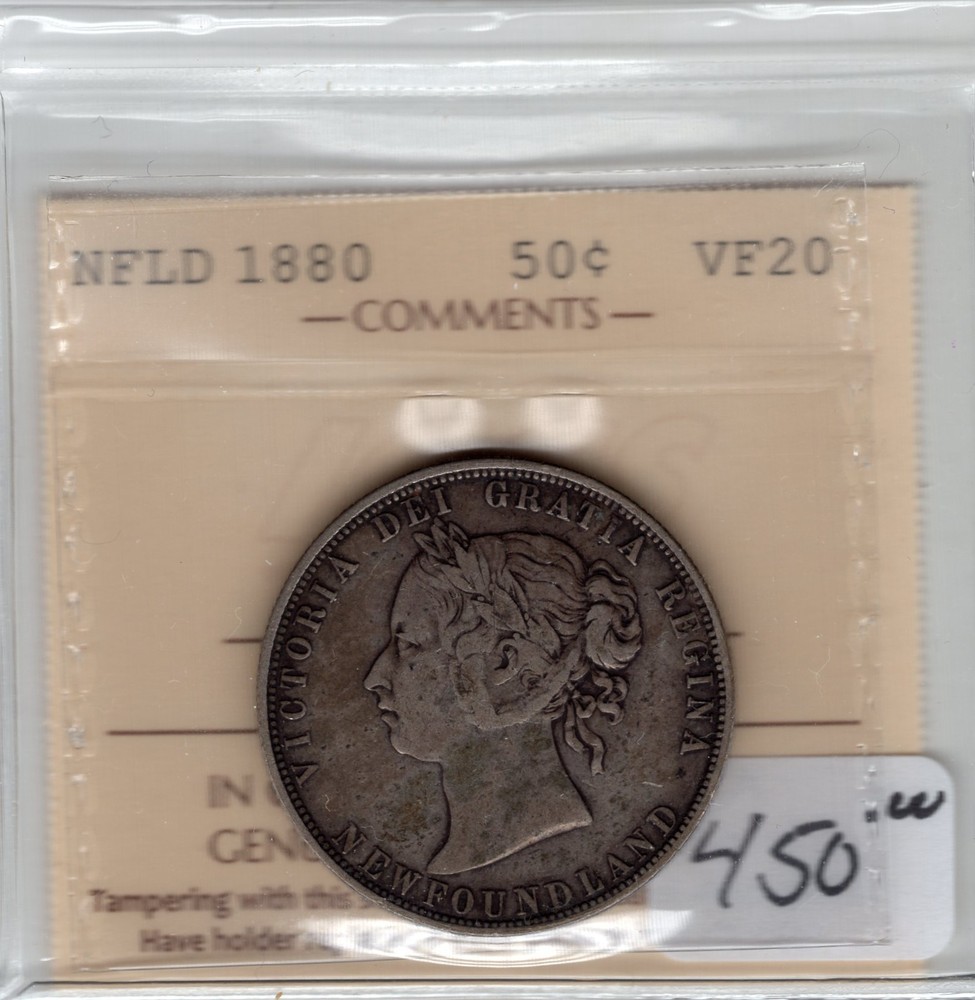 NFLD 1880 50 cent VF 20
