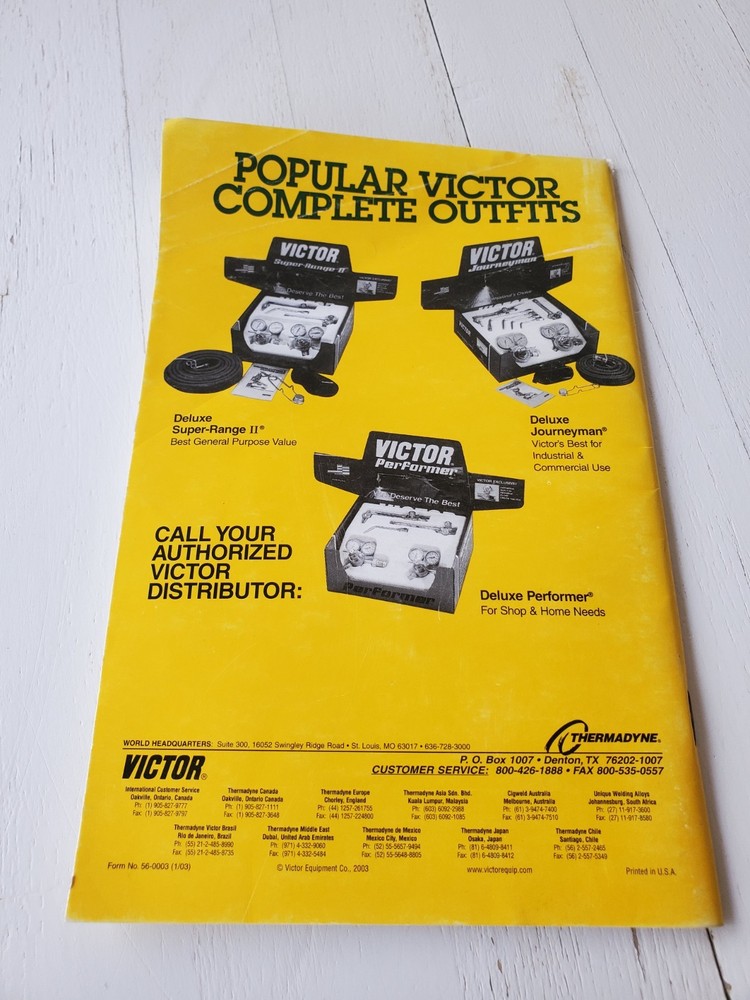 Oxy Fuel Welding, Cutting & Heating Guide by Victor