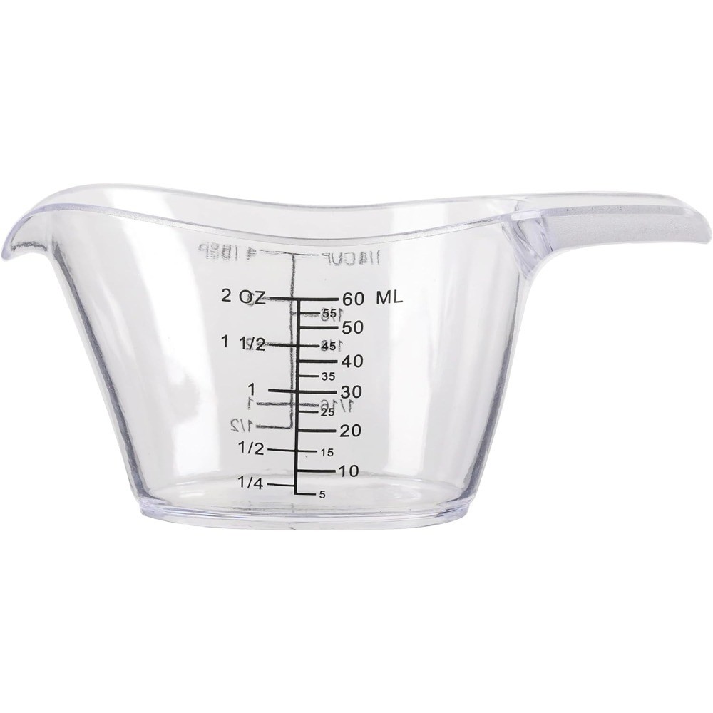 Clear Acrylic Measuring Cups Set 2 Oz and 1/4 Cup Kitchen Measure