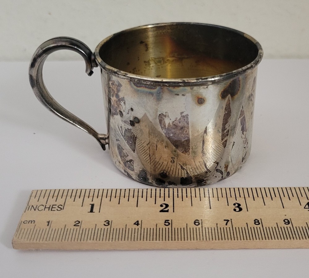 Tarnished Silver Baby Cup ONEIDA