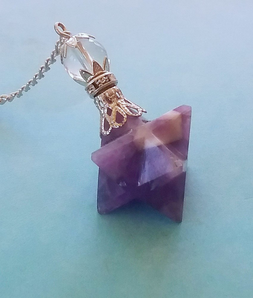 AMETHYST MERKABA Dowsing Pendulum, SILVER AMETHYST Divination Pendulum