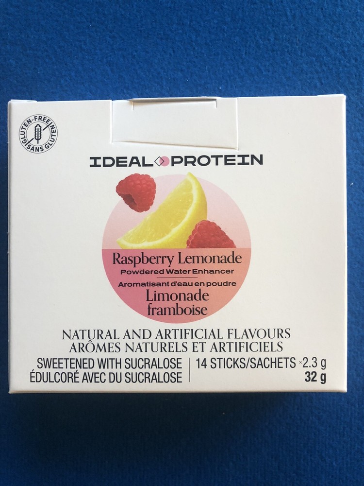 Ideal Protein Raspberry Lemonade Powdered Water Enhancer - 14 Packets EXP 7/27