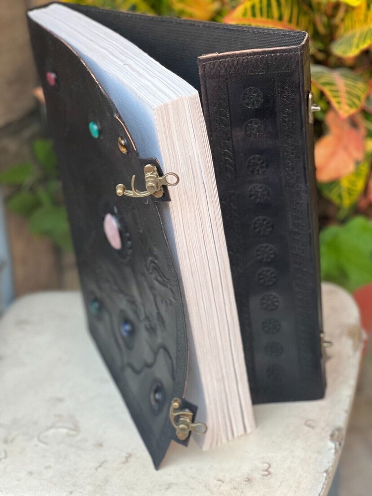 Extra Large 220 Page Black Leather Diary Leather Journal Unlined Perfect Gift