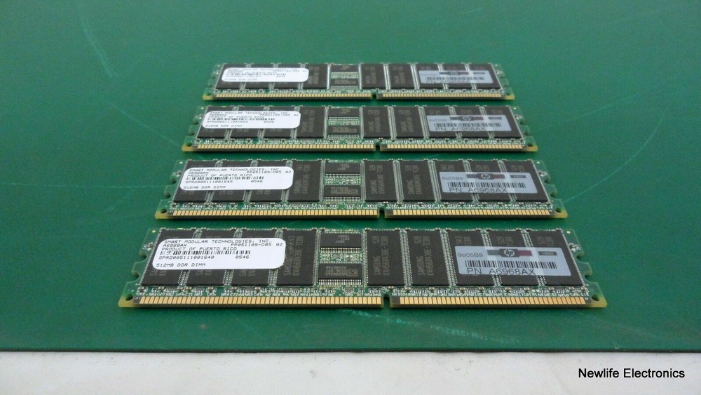 HP A9773A 2GB (4 x 512MB) PC-2100 DDR SDRAM Server Memory A9773AX