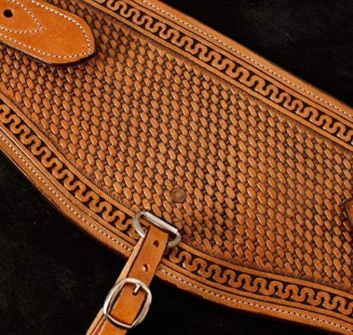 Showman 7" Heavy Duty Basketweave Tooled Leather Backrigging