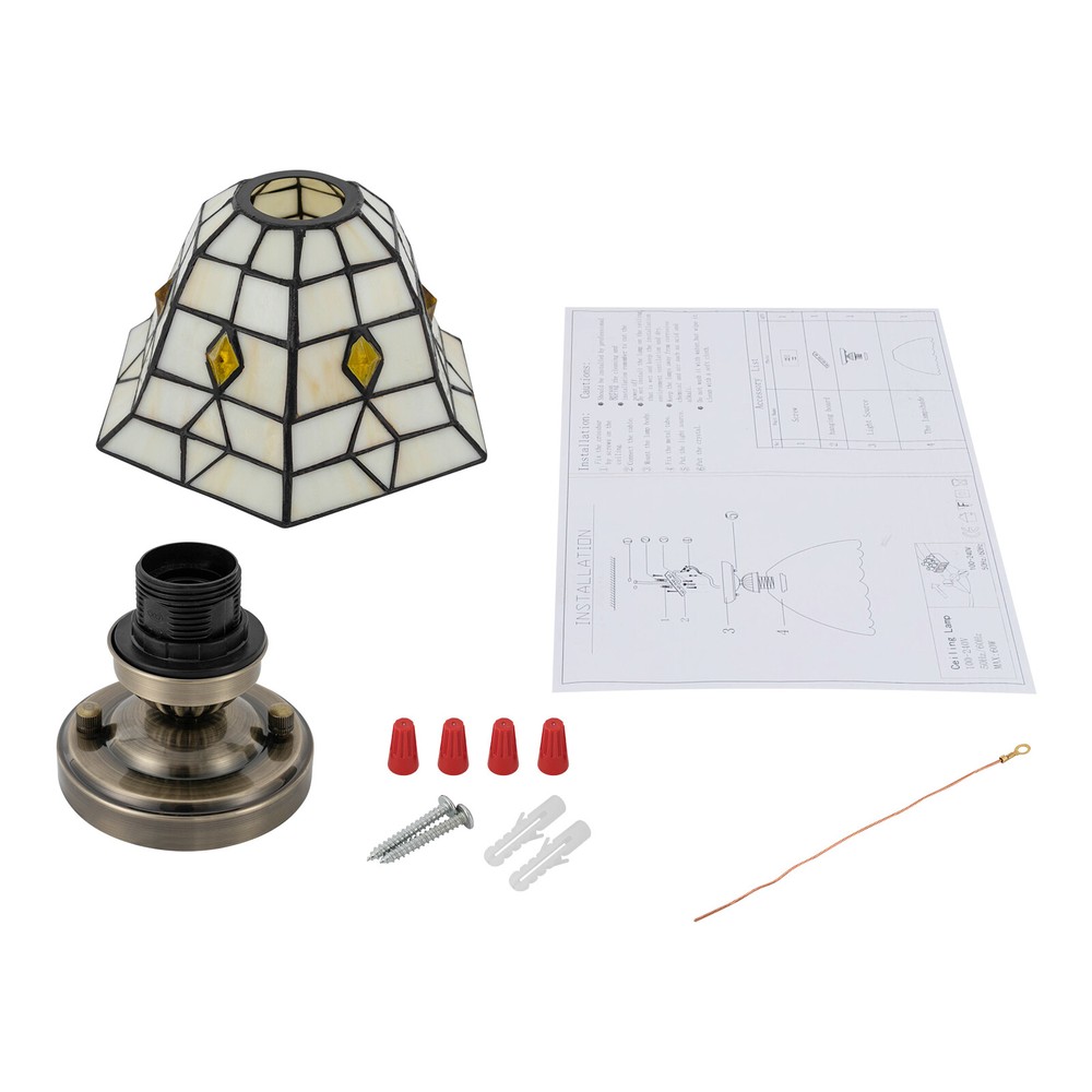 Ceiling light 20cm hexagonal - without light source E26x1- US gauge NEW US