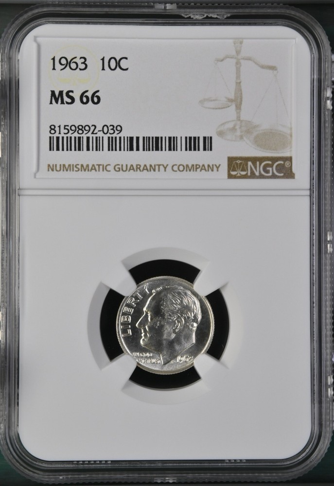 1963  10C  Roosevelt Dime NGC MS66   8159892-039